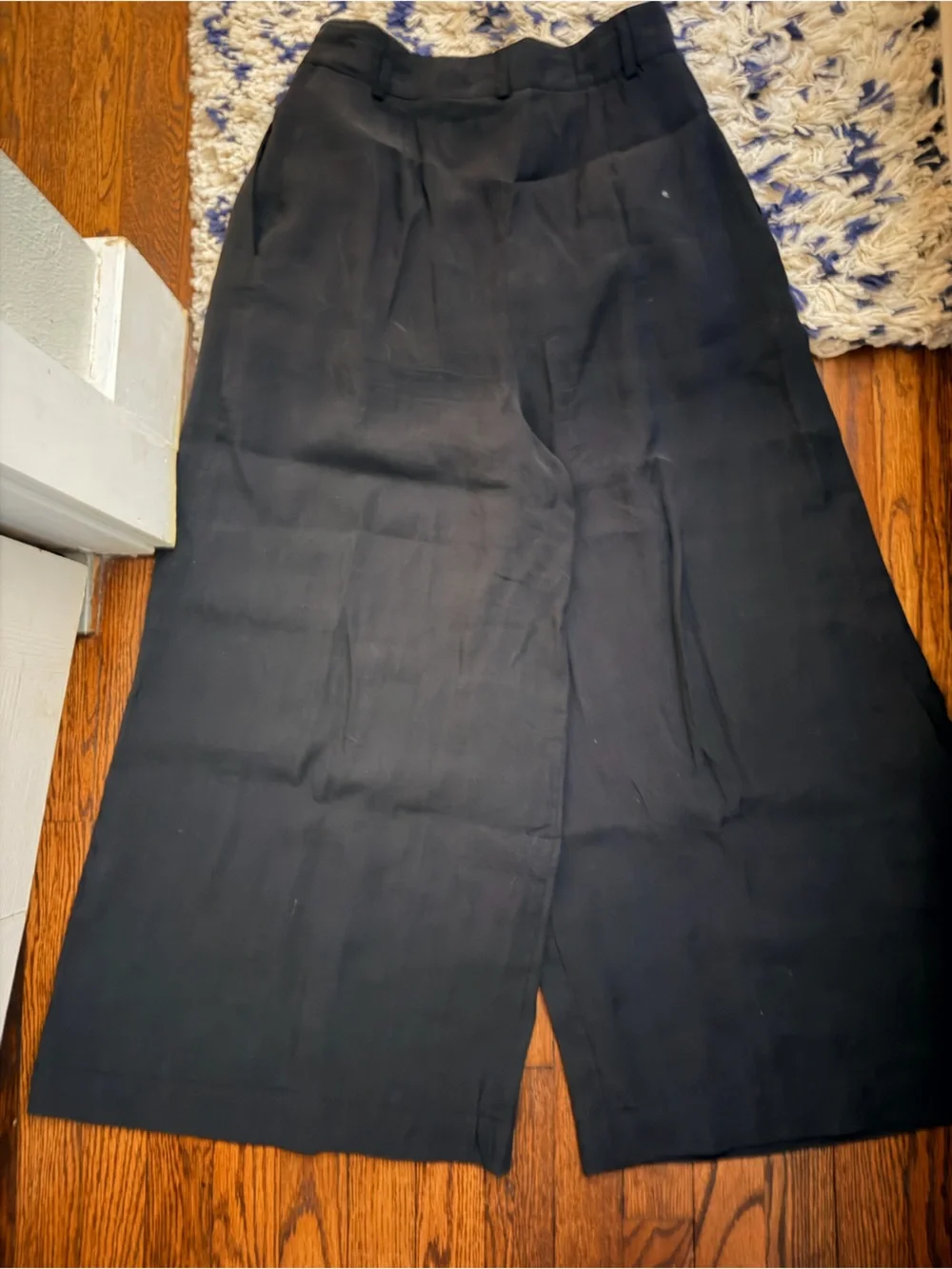 NWOT Zara Women’s Black High-Waisted Pleated Barrel Leg Trousers Size S